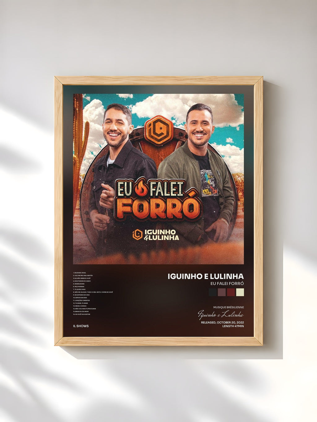 #bois Tableau de l'album Eu Falei Forró de Iguinho e Lulinha, cadre en bois brut, imprimé et encadré en France