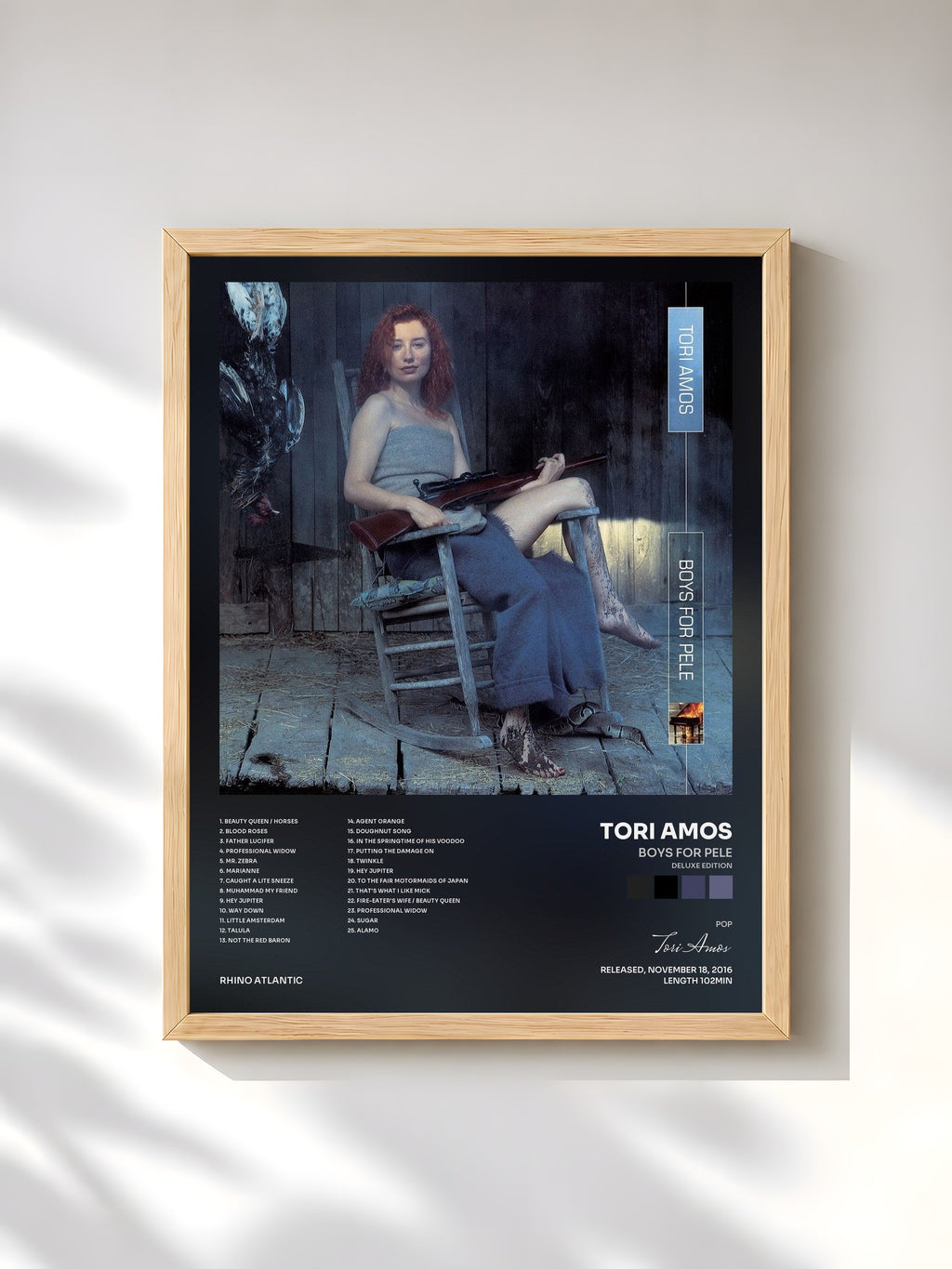 #bois Tableau de l'album Boys for Pele (Deluxe Edition) de Tori Amos, cadre en bois brut, imprimé et encadré en France