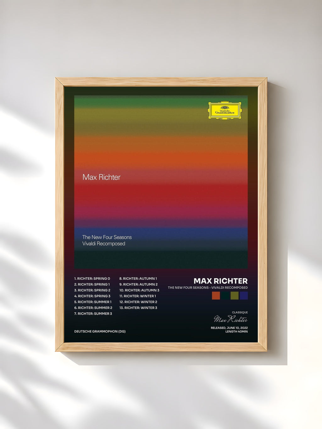 #bois Tableau de l'album The New Four Seasons - Vivaldi Recomposed de Max Richter, cadre en bois brut, imprimé et encadré en France