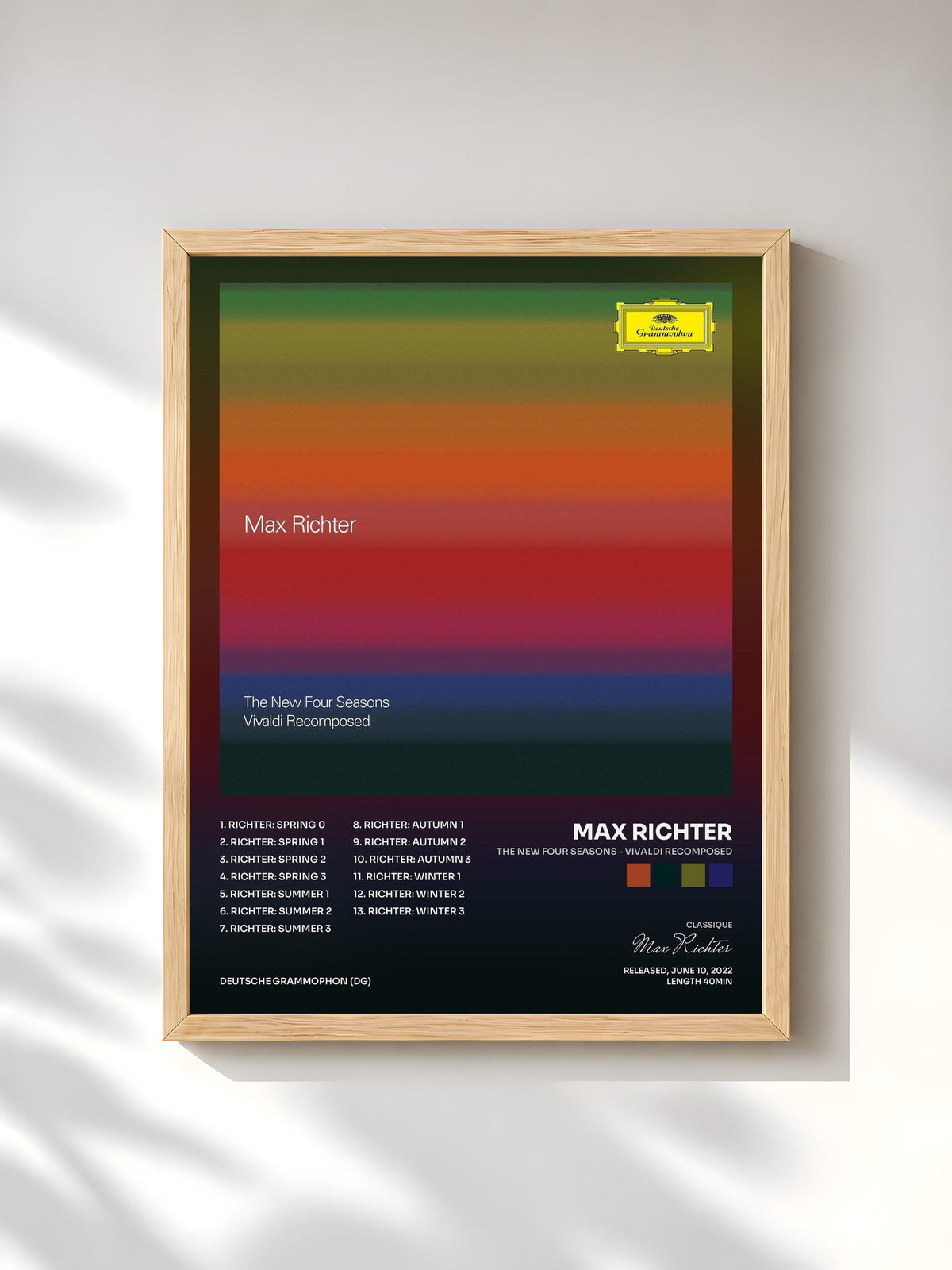 #bois Tableau de l'album The New Four Seasons - Vivaldi Recomposed de Max Richter, cadre en bois brut, imprimé et encadré en France