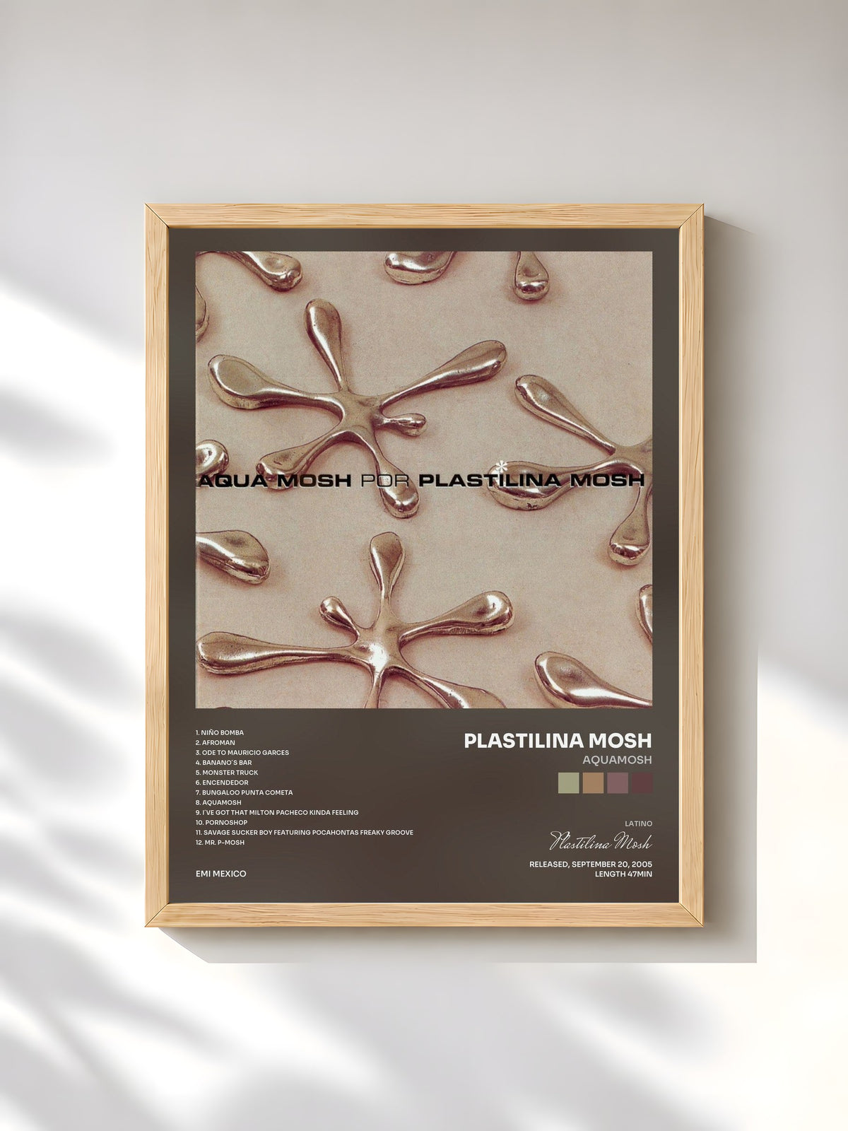 #bois Tableau de l'album Aquamosh de Plastilina Mosh, cadre en bois brut, imprimé et encadré en France