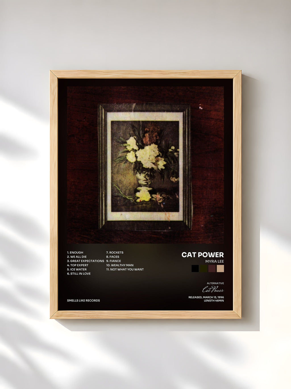 #bois Tableau de l'album Myra Lee de Cat Power, cadre en bois brut, imprimé et encadré en France