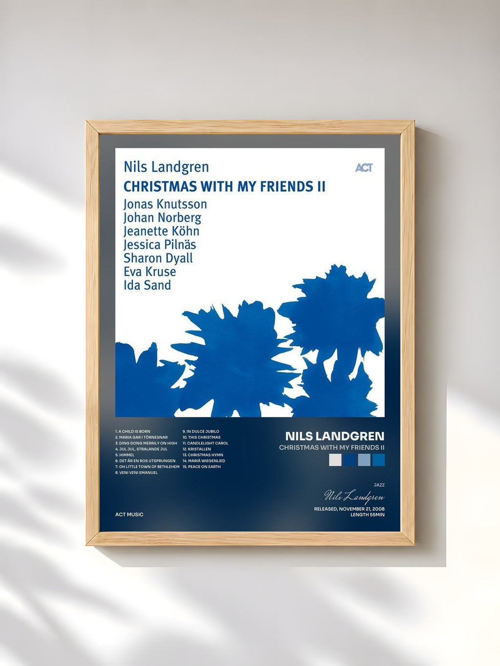 #bois Tableau de l'album Christmas with My Friends II de Nils Landgren, cadre en bois brut, imprimé et encadré en France