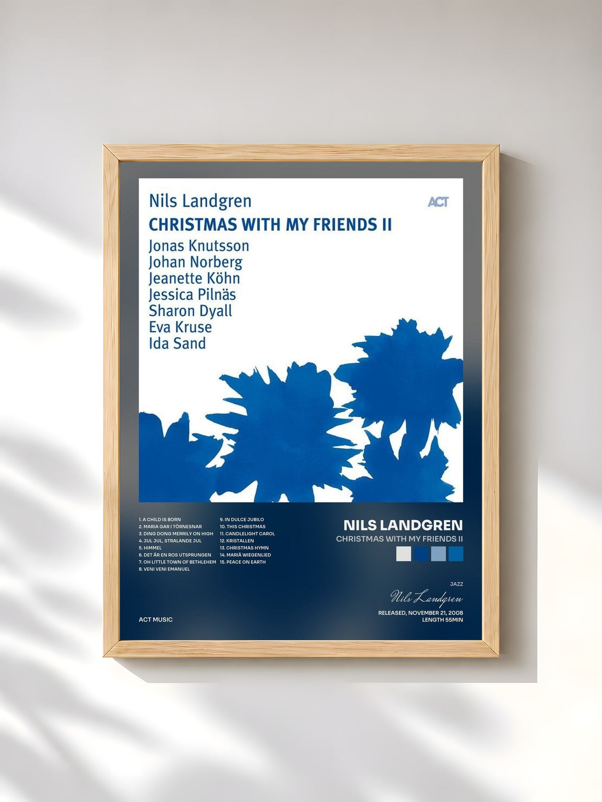 #bois Tableau de l'album Christmas with My Friends II de Nils Landgren, cadre en bois brut, imprimé et encadré en France