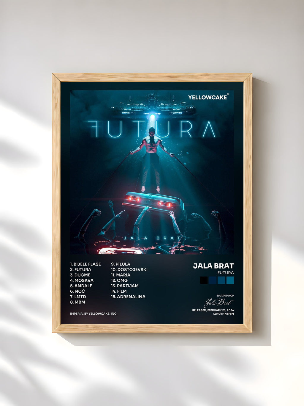 #bois Tableau de l'album Futura de Jala Brat, cadre en bois brut, imprimé et encadré en France
