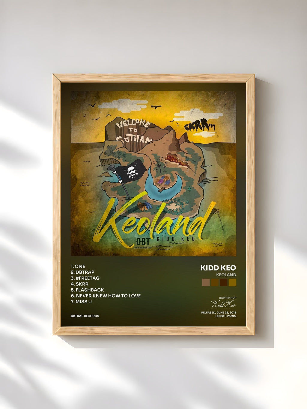 #bois Tableau de l'album Keoland de Kidd Keo, cadre en bois brut, imprimé et encadré en France