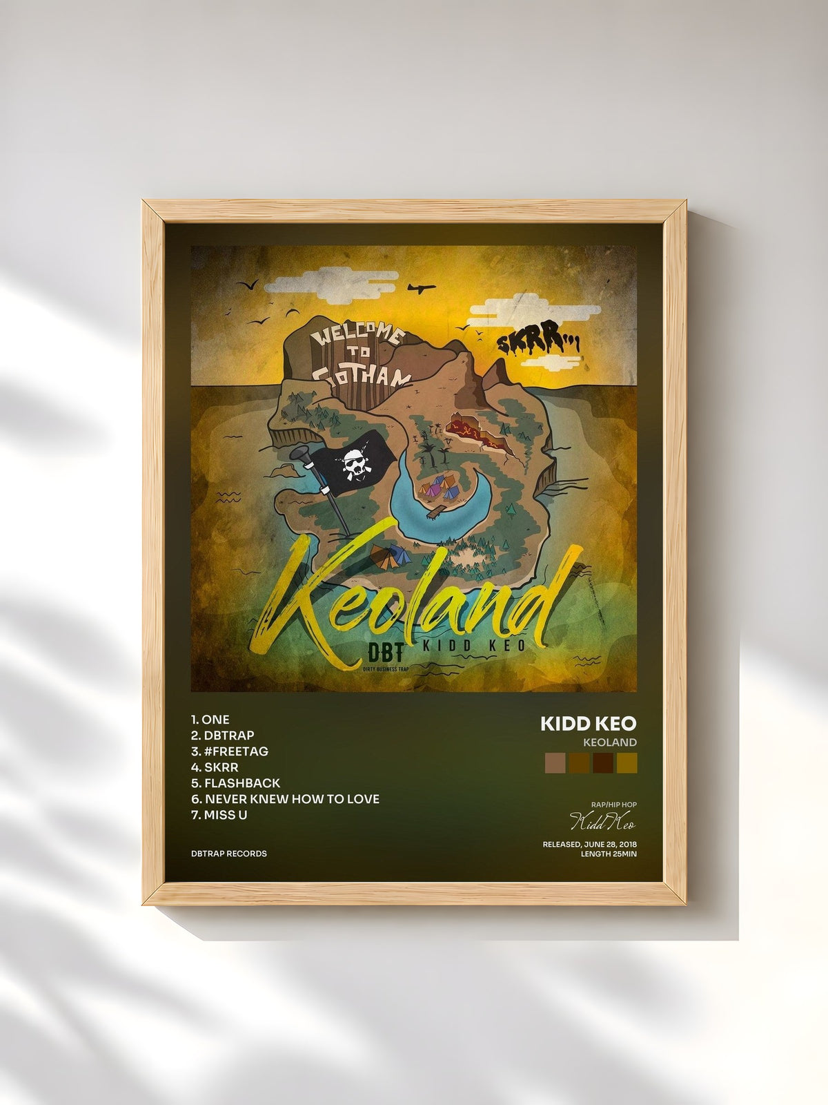 #bois Tableau de l'album Keoland de Kidd Keo, cadre en bois brut, imprimé et encadré en France
