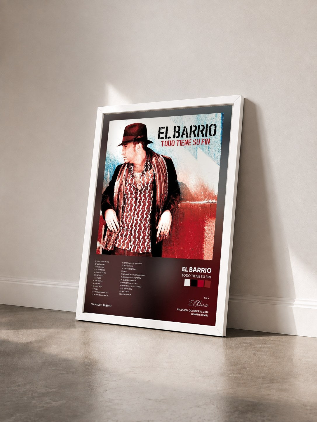 #blanc Tableau de l'album Todo Tiene Su Fin de El Barrio vu de trois quarts, cadre blanc