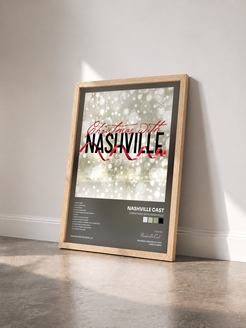 #bois Tableau de l'album Christmas With Nashville de Nashville Cast vu de trois quarts, cadre en bois brut