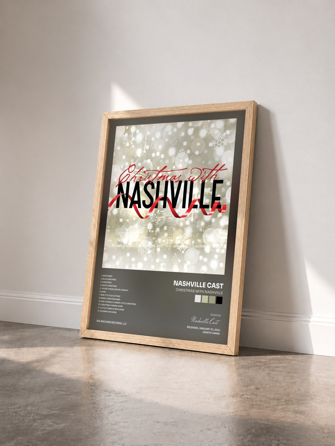 #bois Tableau de l'album Christmas With Nashville de Nashville Cast vu de trois quarts, cadre en bois brut