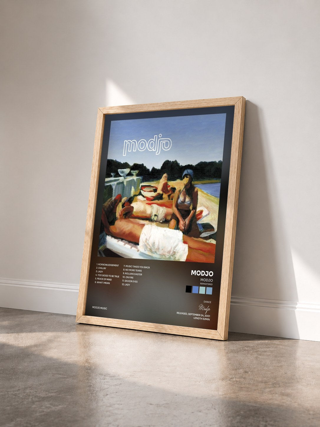 #bois Tableau de l'album Modjo (Remastered) de Modjo vu de trois quarts, cadre en bois brut