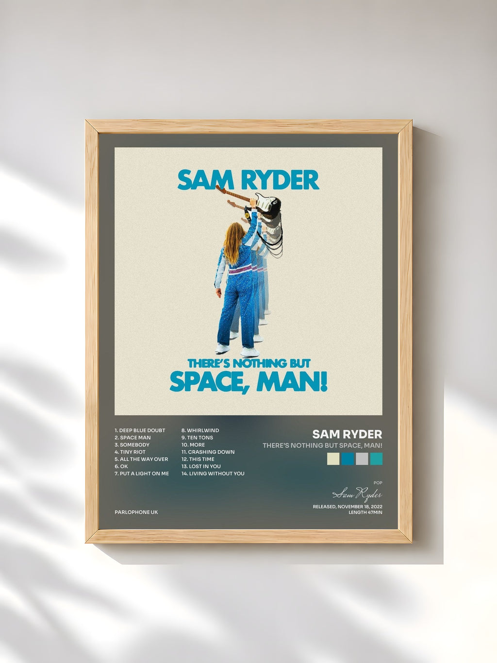 #bois Tableau de l'album There’s Nothing But Space, Man! de Sam Ryder, cadre en bois brut, imprimé et encadré en France