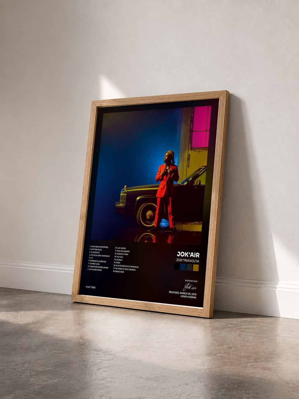 #bois Tableau de l'album Jok'travolta de Jok'air vu de trois quarts, cadre en bois brut