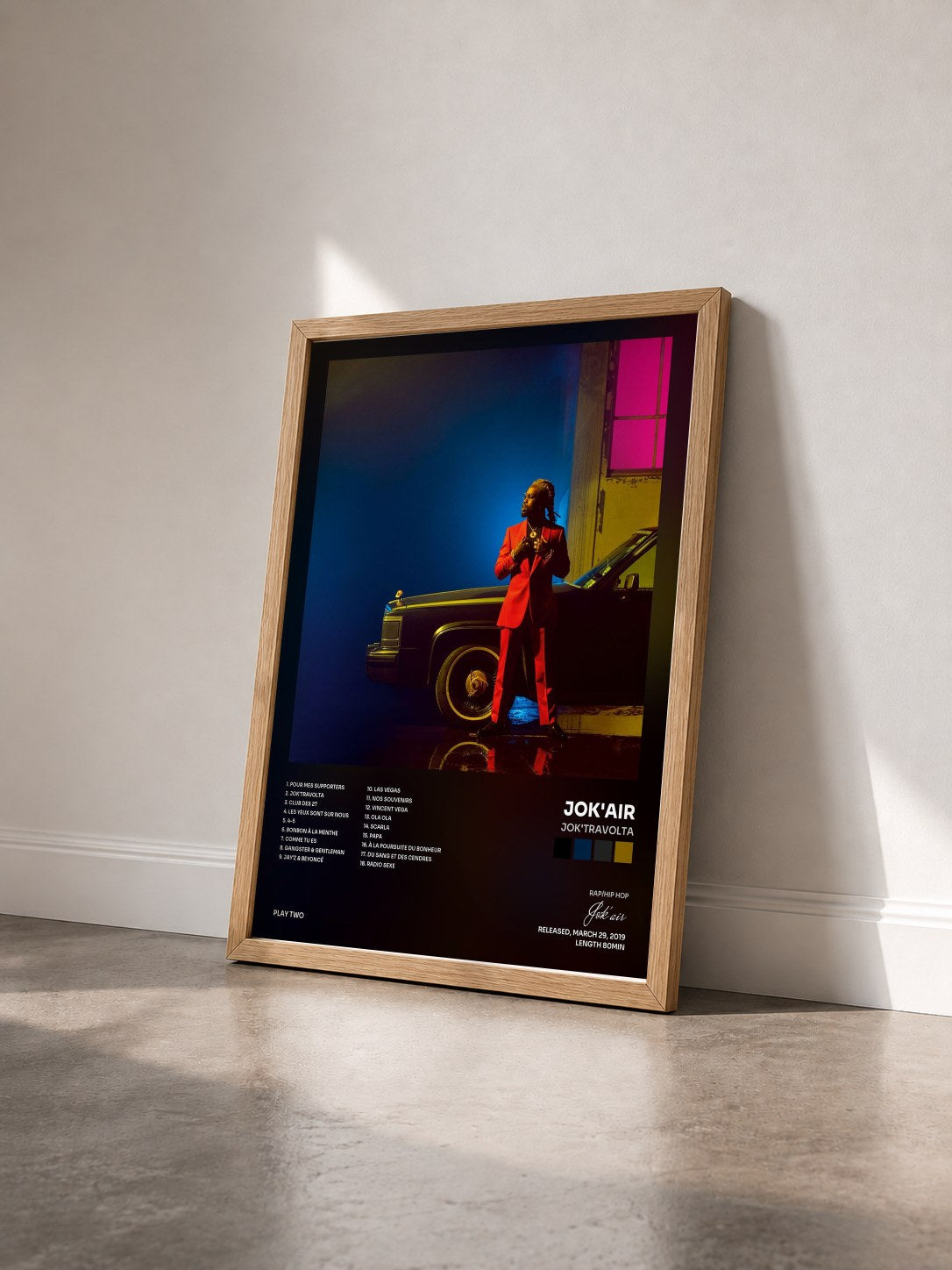 #bois Tableau de l'album Jok'travolta de Jok'air vu de trois quarts, cadre en bois brut