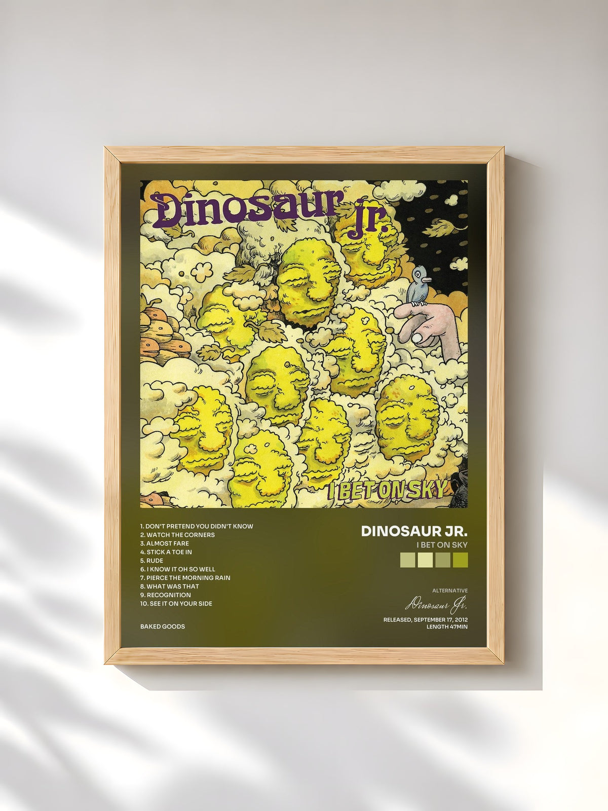 #bois Tableau de l'album I Bet On Sky de Dinosaur Jr., cadre en bois brut, imprimé et encadré en France