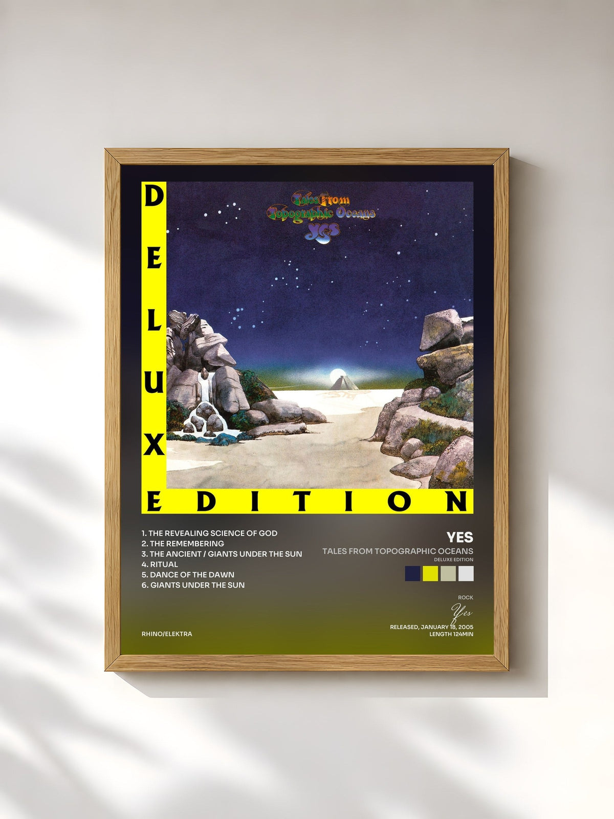 #bois Tableau de l'album Tales from Topographic Oceans (Deluxe Edition) de Yes, cadre en bois brut, imprimé et encadré en France