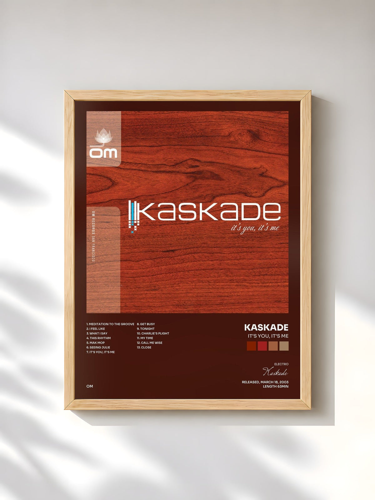 #bois Tableau de l'album It's You, It's Me de Kaskade, cadre en bois brut, imprimé et encadré en France