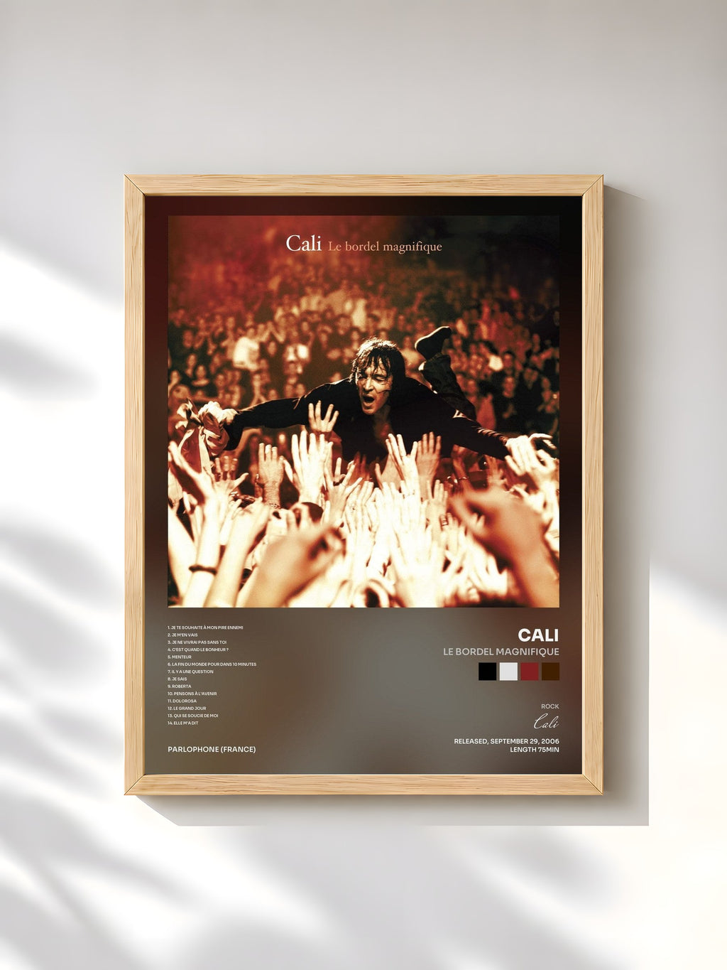 #bois Tableau de l'album Le Bordel Magnifique de Cali, cadre en bois brut, imprimé et encadré en France