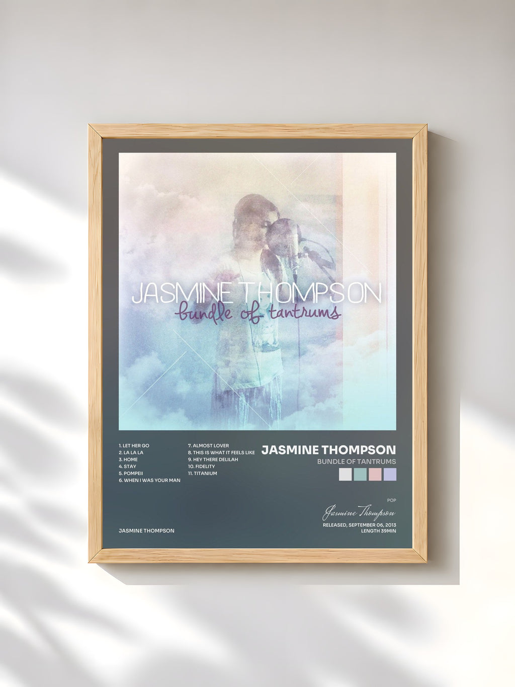 #bois Tableau de l'album Bundle of Tantrums de Jasmine Thompson, cadre en bois brut, imprimé et encadré en France
