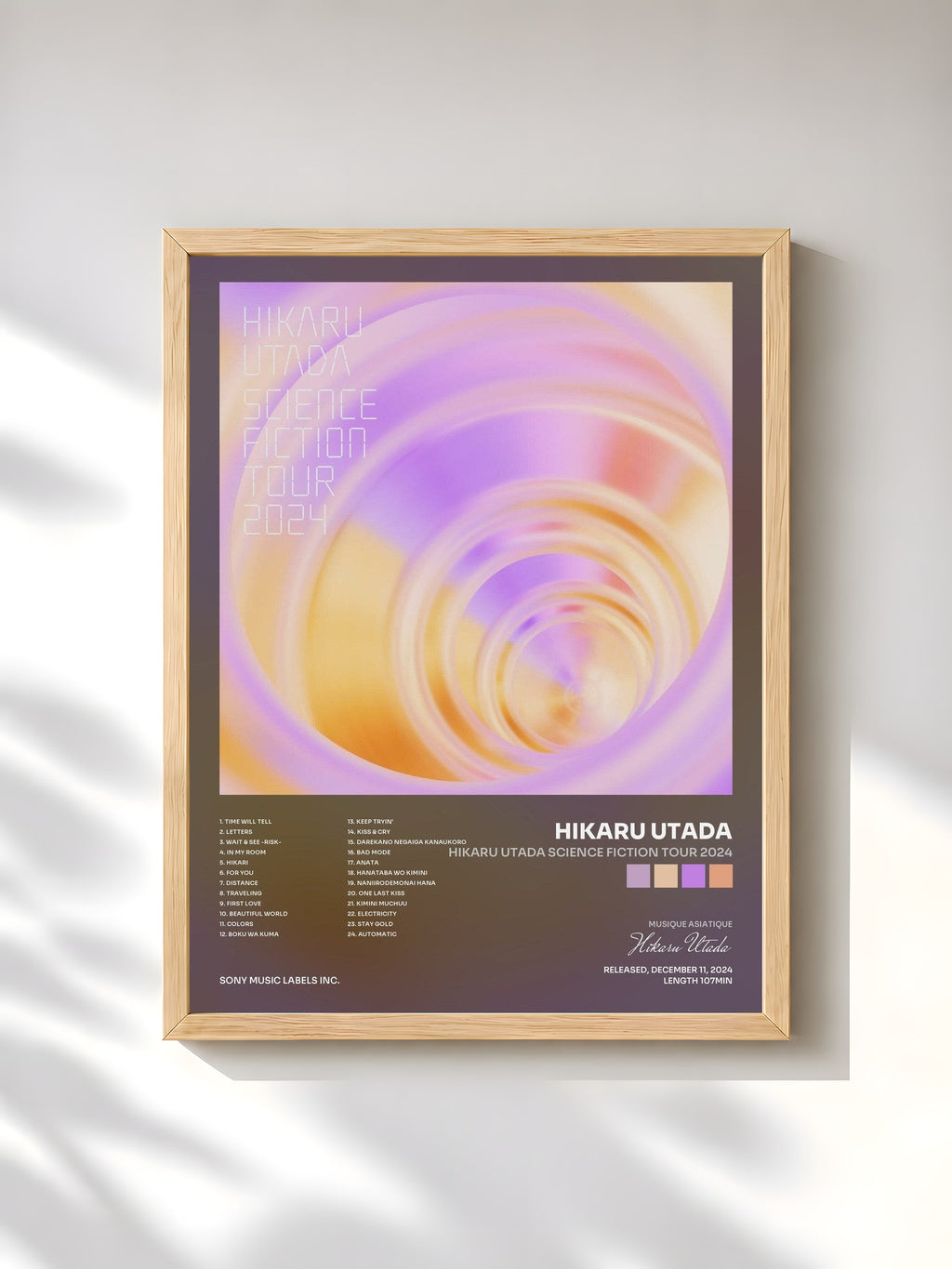 #bois Tableau de l'album HIKARU UTADA SCIENCE FICTION TOUR 2024 de Hikaru Utada, cadre en bois brut, imprimé et encadré en France