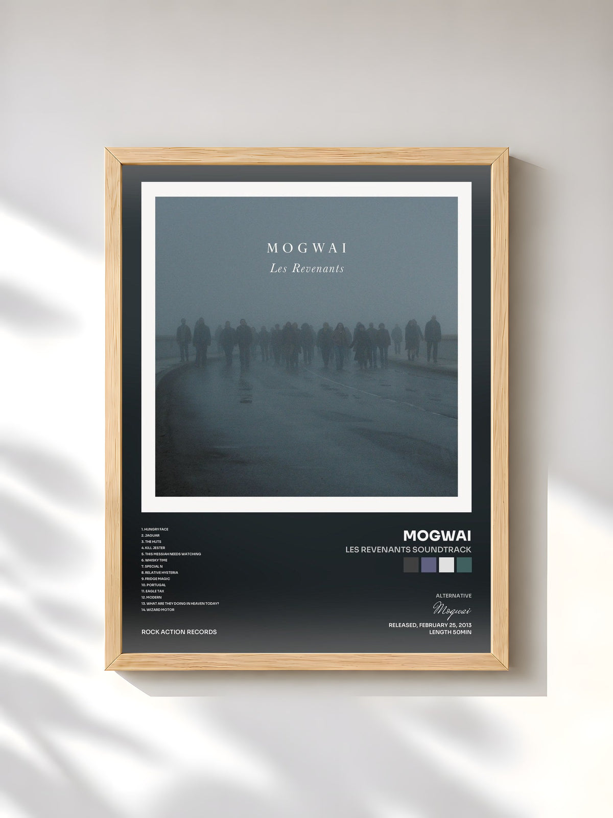 #bois Tableau de l'album Les Revenants Soundtrack de Mogwai, cadre en bois brut, imprimé et encadré en France