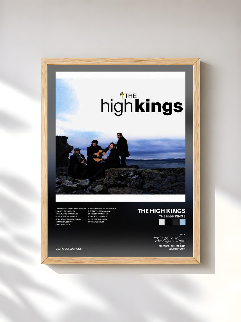 #bois Tableau de l'album The High Kings de The High Kings, cadre en bois brut, imprimé et encadré en France