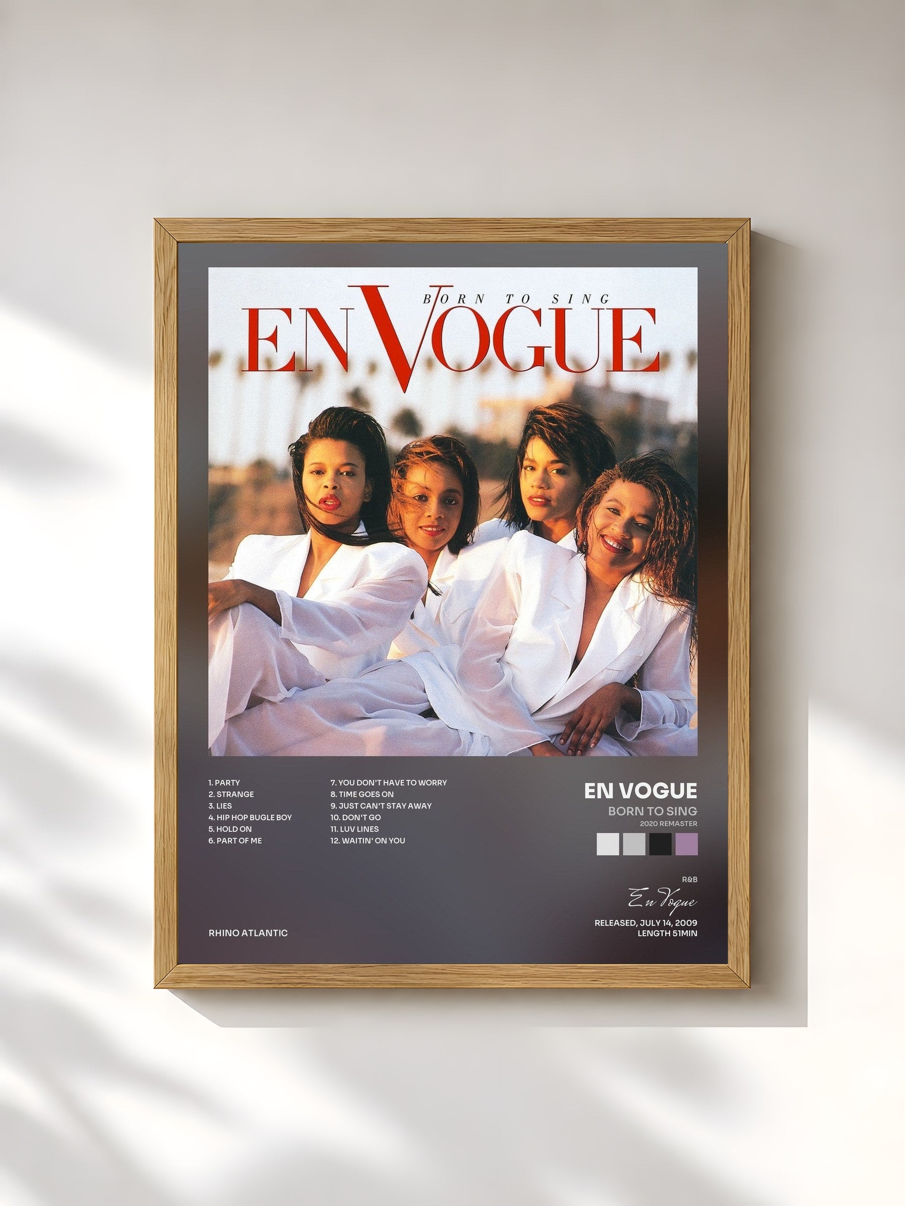 #bois Tableau de l'album Born to Sing (2020 Remaster) de En Vogue, cadre en bois brut, imprimé et encadré en France