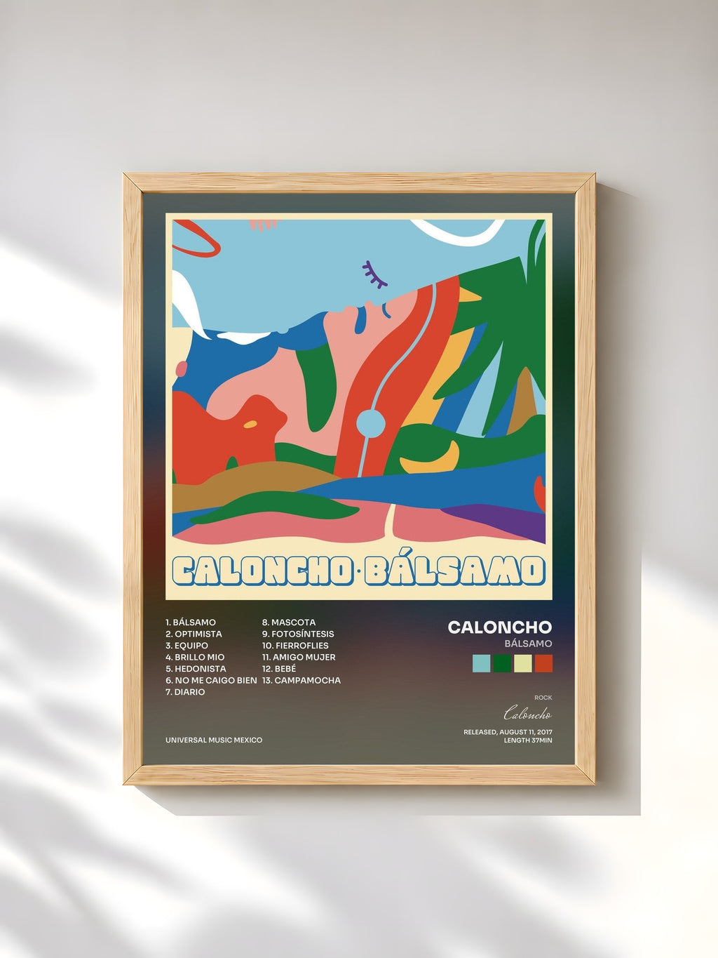 #bois Tableau de l'album Bálsamo de Caloncho, cadre en bois brut, imprimé et encadré en France