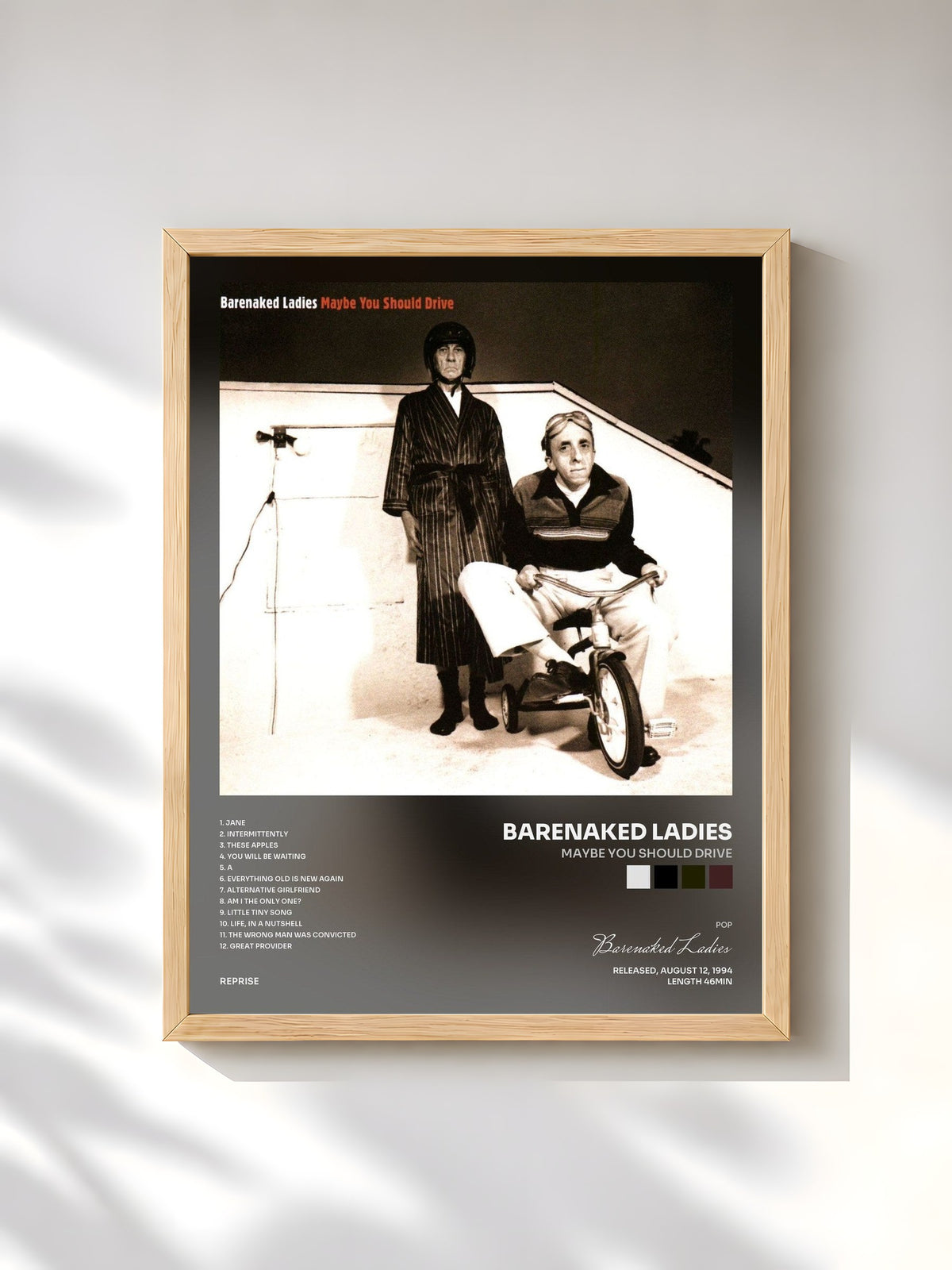#bois Tableau de l'album Maybe You Should Drive de Barenaked Ladies, cadre en bois brut, imprimé et encadré en France
