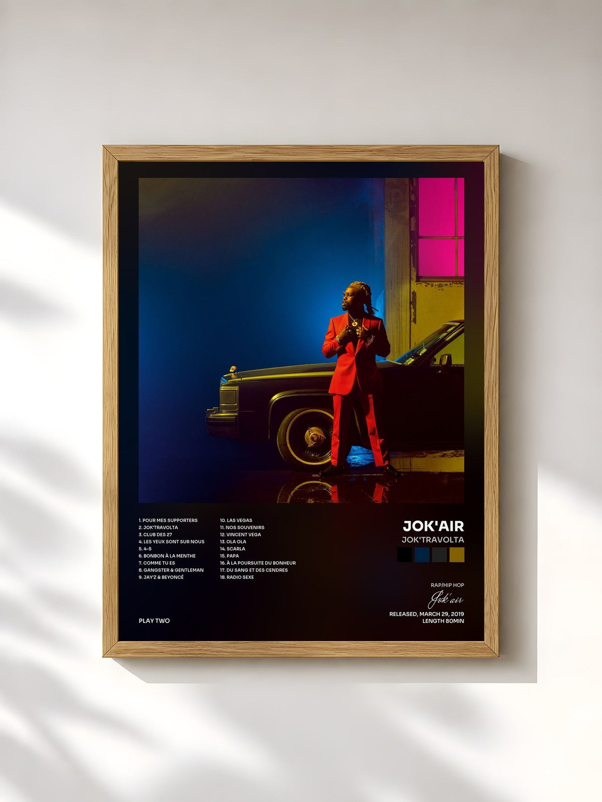 #bois Tableau de l'album Jok'travolta de Jok'air, cadre en bois brut, imprimé et encadré en France