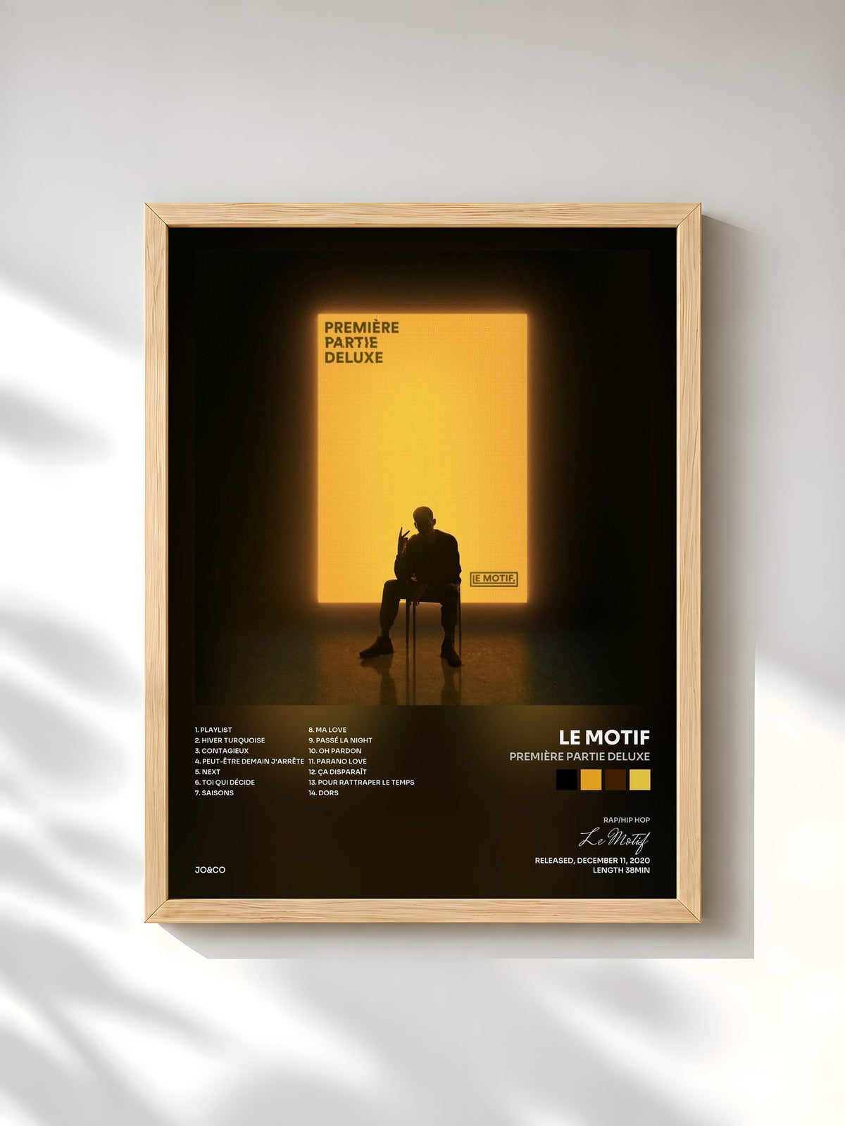 #bois Tableau de l'album Première Partie Deluxe de Le Motif, cadre en bois brut, imprimé et encadré en France