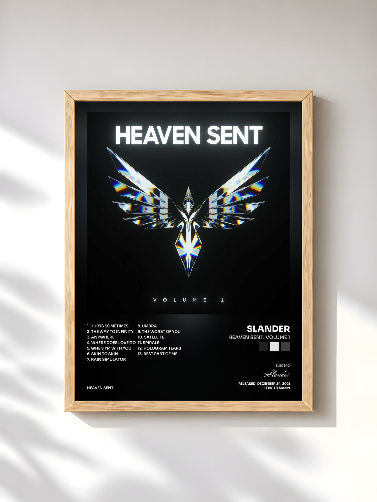 #bois Tableau de l'album Heaven Sent: Volume 1 de Slander, cadre en bois brut, imprimé et encadré en France
