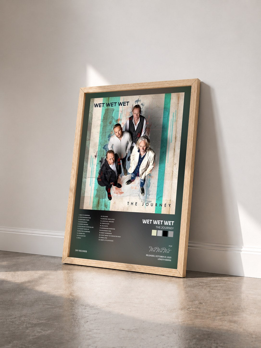 #bois Tableau de l'album The Journey de Wet Wet Wet vu de trois quarts, cadre en bois brut