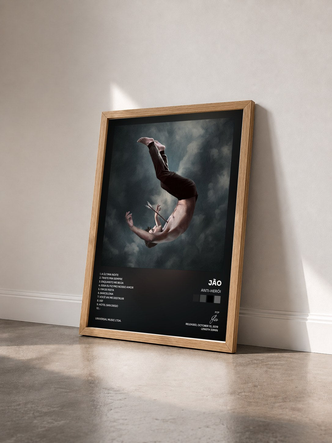 #bois Tableau de l'album ANTI-HERÓI de Jão vu de trois quarts, cadre en bois brut
