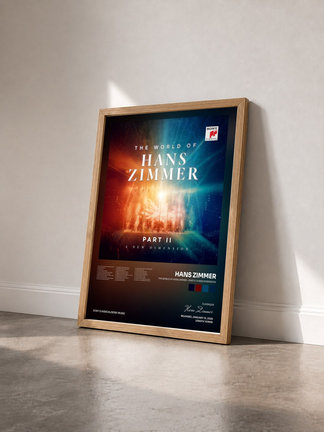 #bois Tableau de l'album The World of Hans Zimmer - Part II: A New Dimension de Hans Zimmer vu de trois quarts, cadre en bois brut