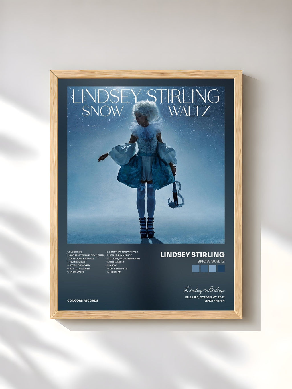 #bois Tableau de l'album Snow Waltz de Lindsey Stirling, cadre en bois brut, imprimé et encadré en France