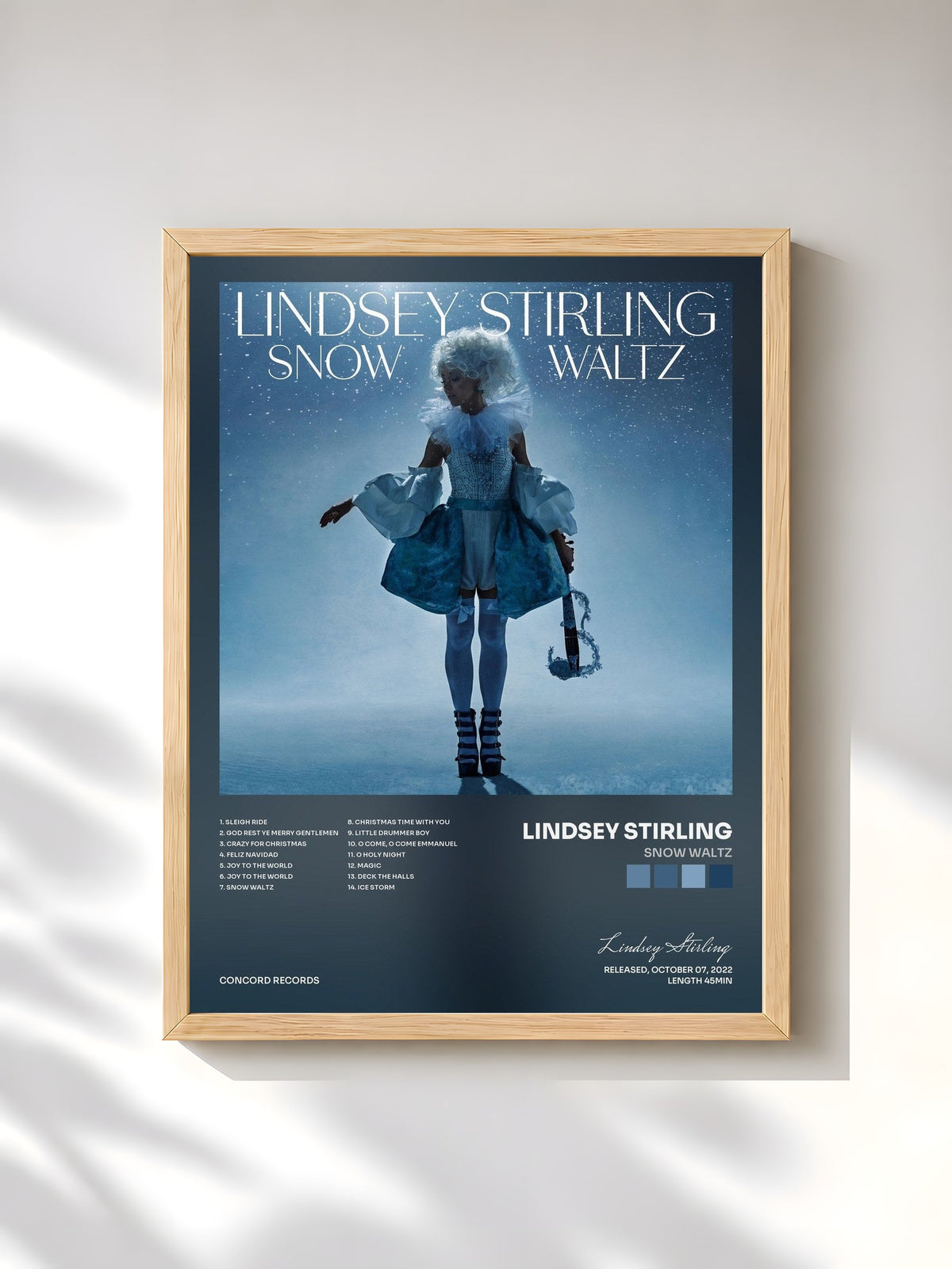 #bois Tableau de l'album Snow Waltz de Lindsey Stirling, cadre en bois brut, imprimé et encadré en France