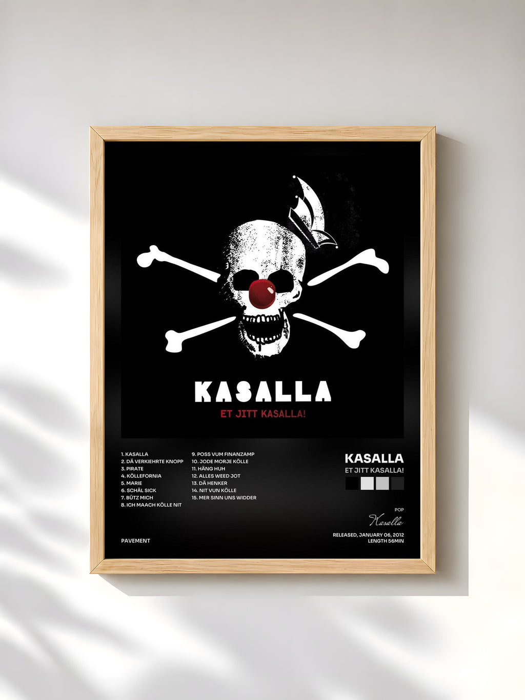 #bois Tableau de l'album Et jitt Kasalla! de Kasalla, cadre en bois brut, imprimé et encadré en France