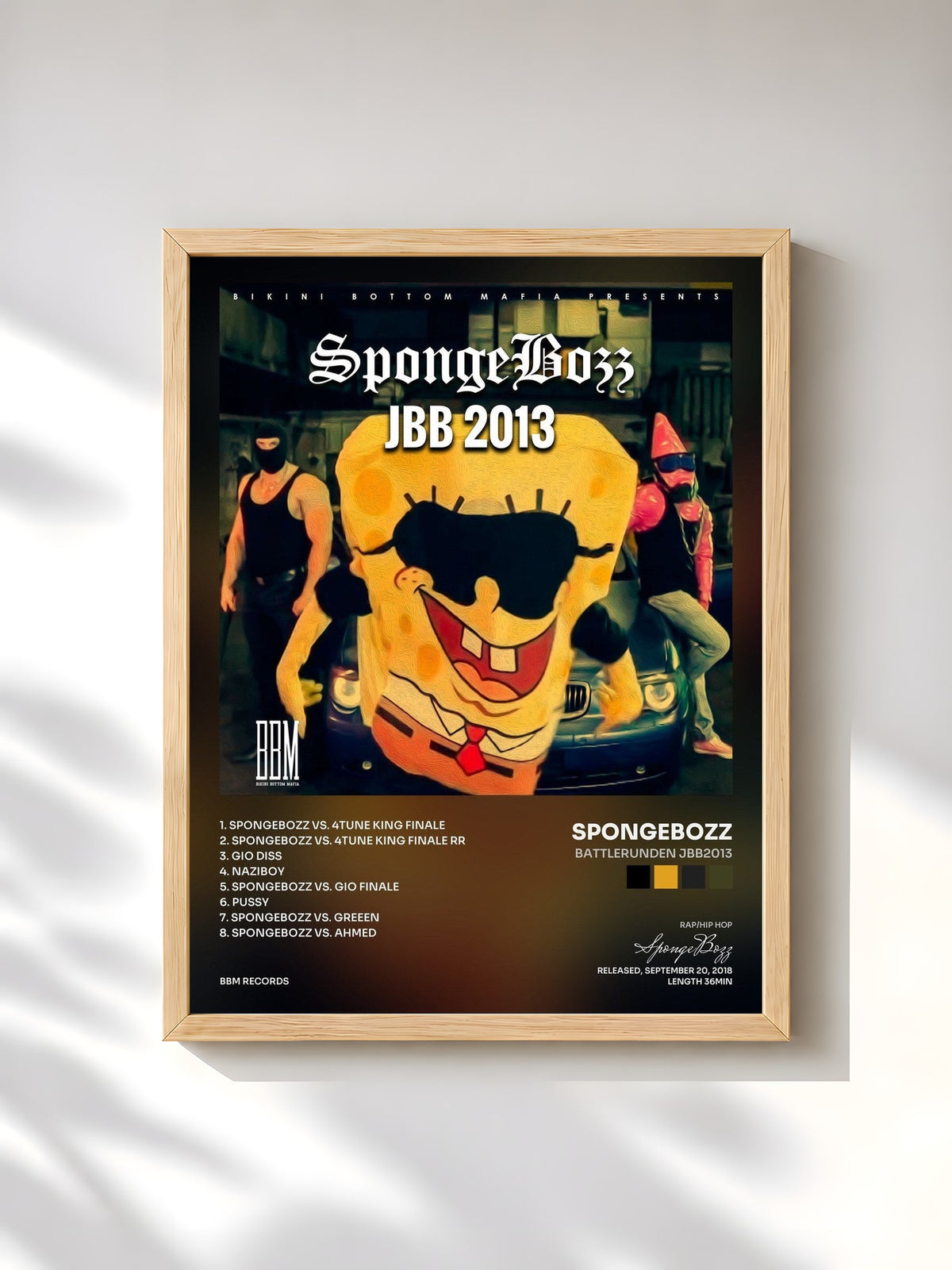 #bois Tableau de l'album Battlerunden JBB2013 de SpongeBozz, cadre en bois brut, imprimé et encadré en France