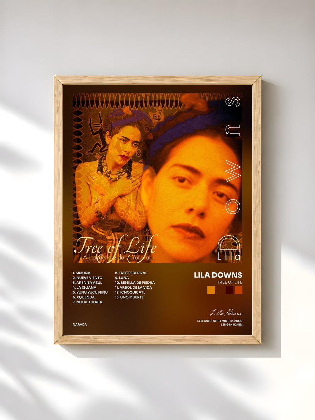 #bois Tableau de l'album Tree Of Life de Lila Downs, cadre en bois brut, imprimé et encadré en France