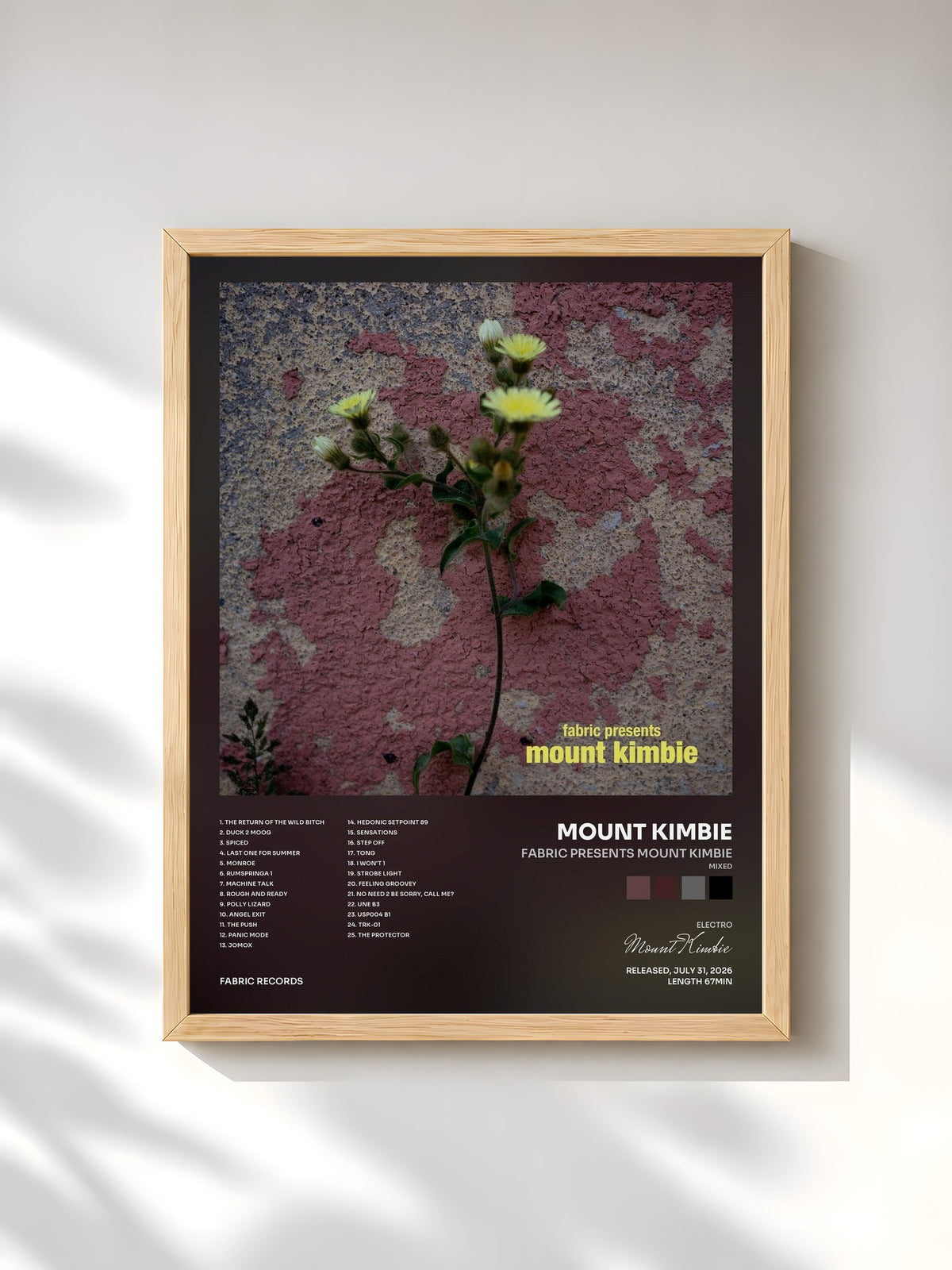 #bois Tableau de l'album fabric presents Mount Kimbie (Mixed) de Mount Kimbie, cadre en bois brut, imprimé et encadré en France