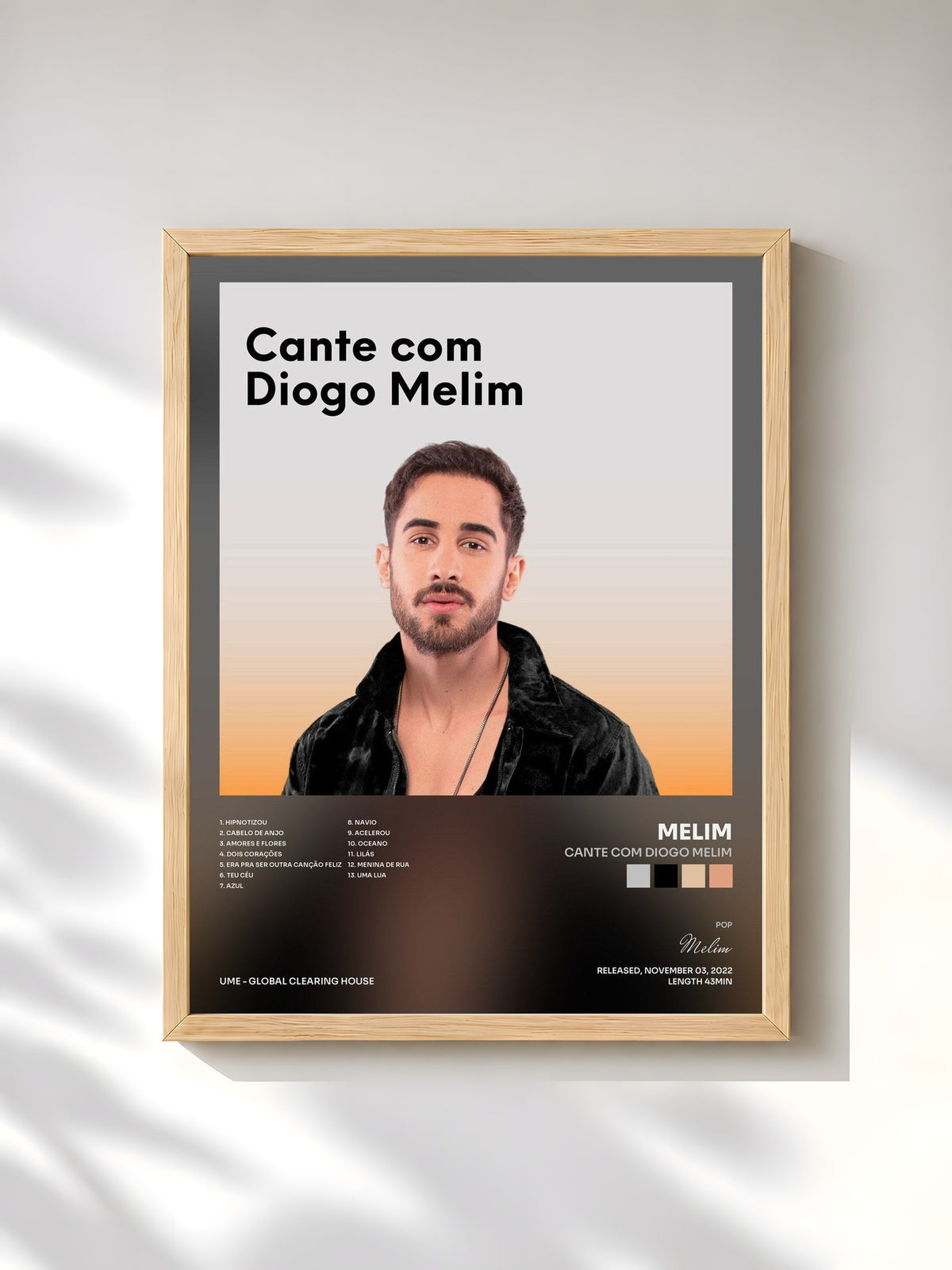 #bois Tableau de l'album Cante com Diogo Melim de Melim, cadre en bois brut, imprimé et encadré en France