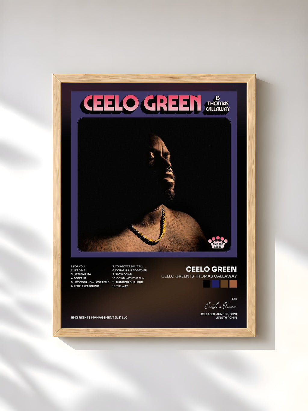 #bois Tableau de l'album CeeLo Green is Thomas Callaway de CeeLo Green, cadre en bois brut, imprimé et encadré en France