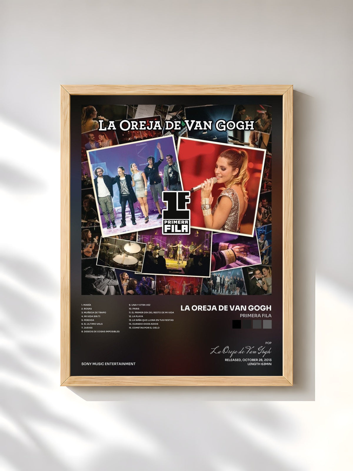 #bois Tableau de l'album Primera Fila de La Oreja de Van Gogh, cadre en bois brut, imprimé et encadré en France