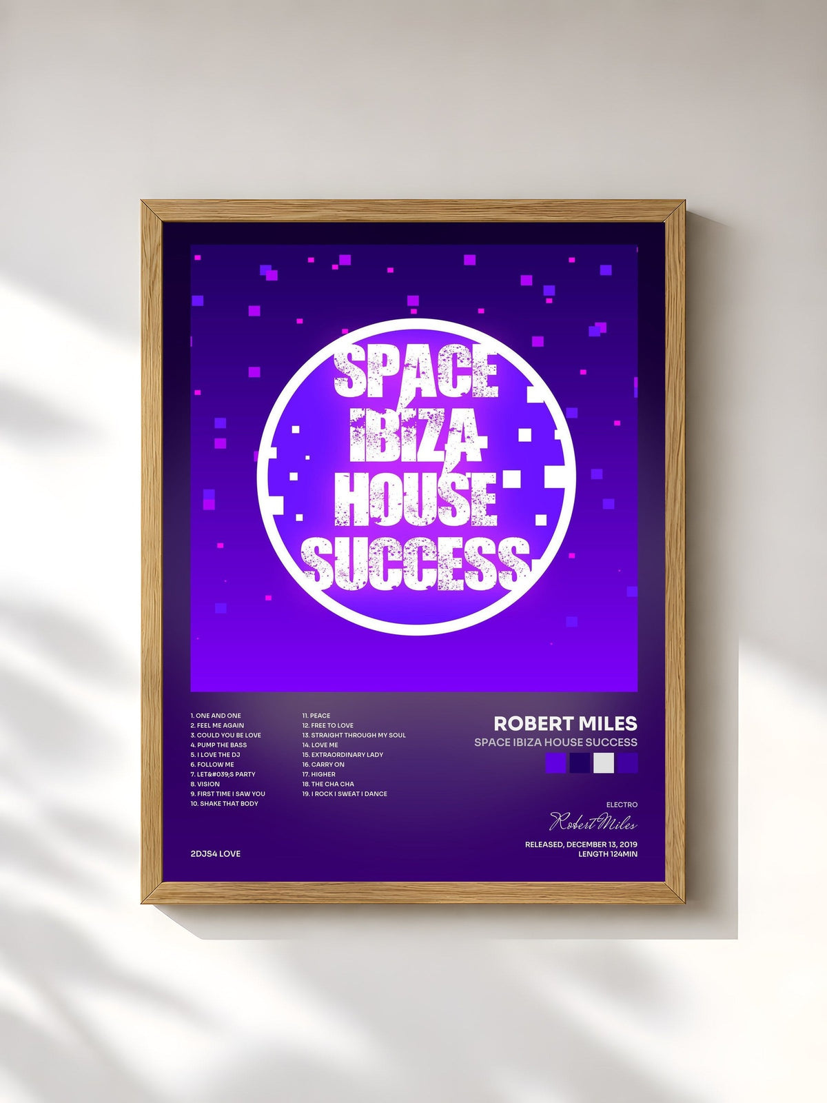 #bois Tableau de l'album Space Ibiza House Success de Robert Miles, cadre en bois brut, imprimé et encadré en France