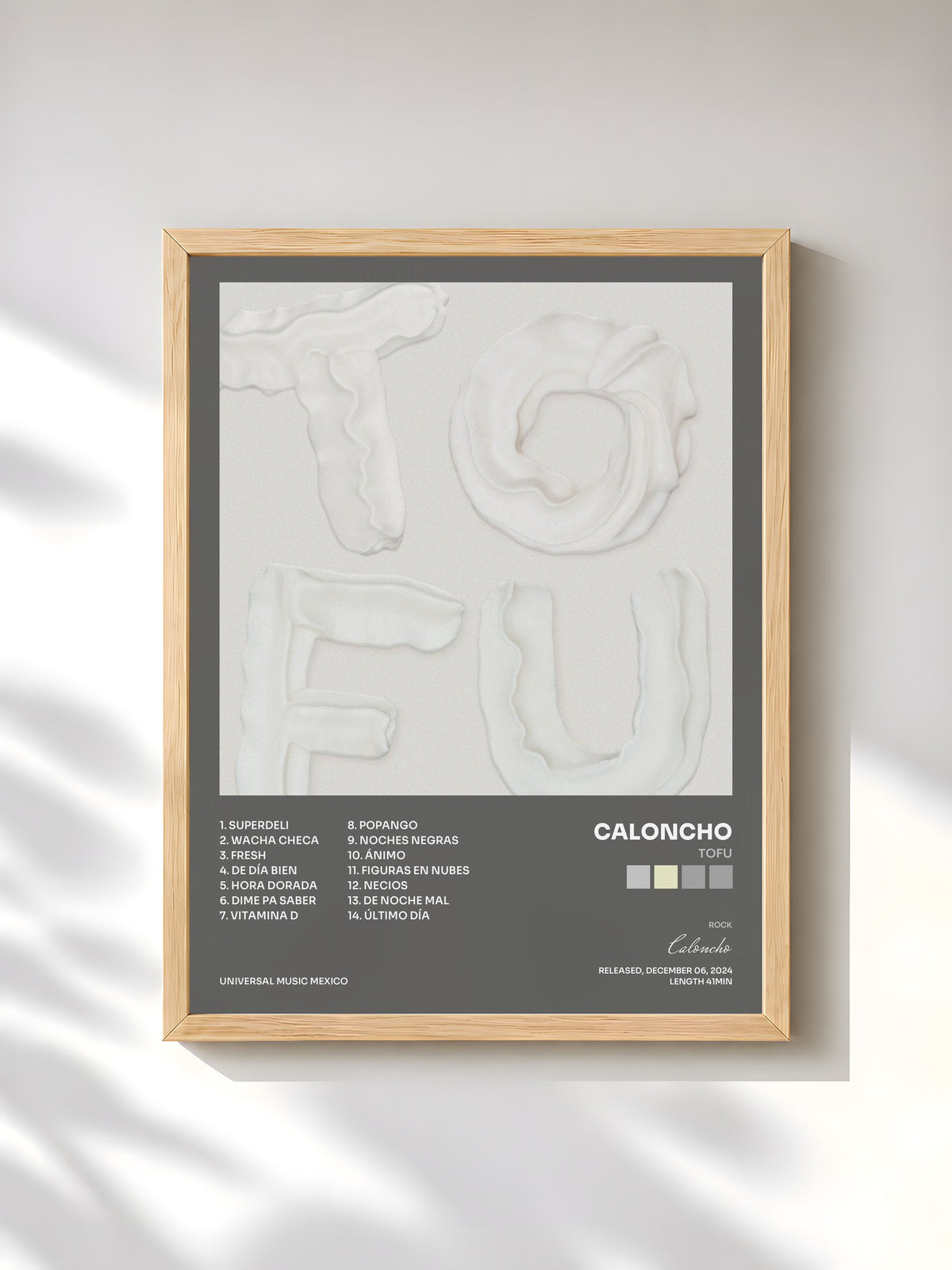 #bois Tableau de l'album Tofu de Caloncho, cadre en bois brut, imprimé et encadré en France