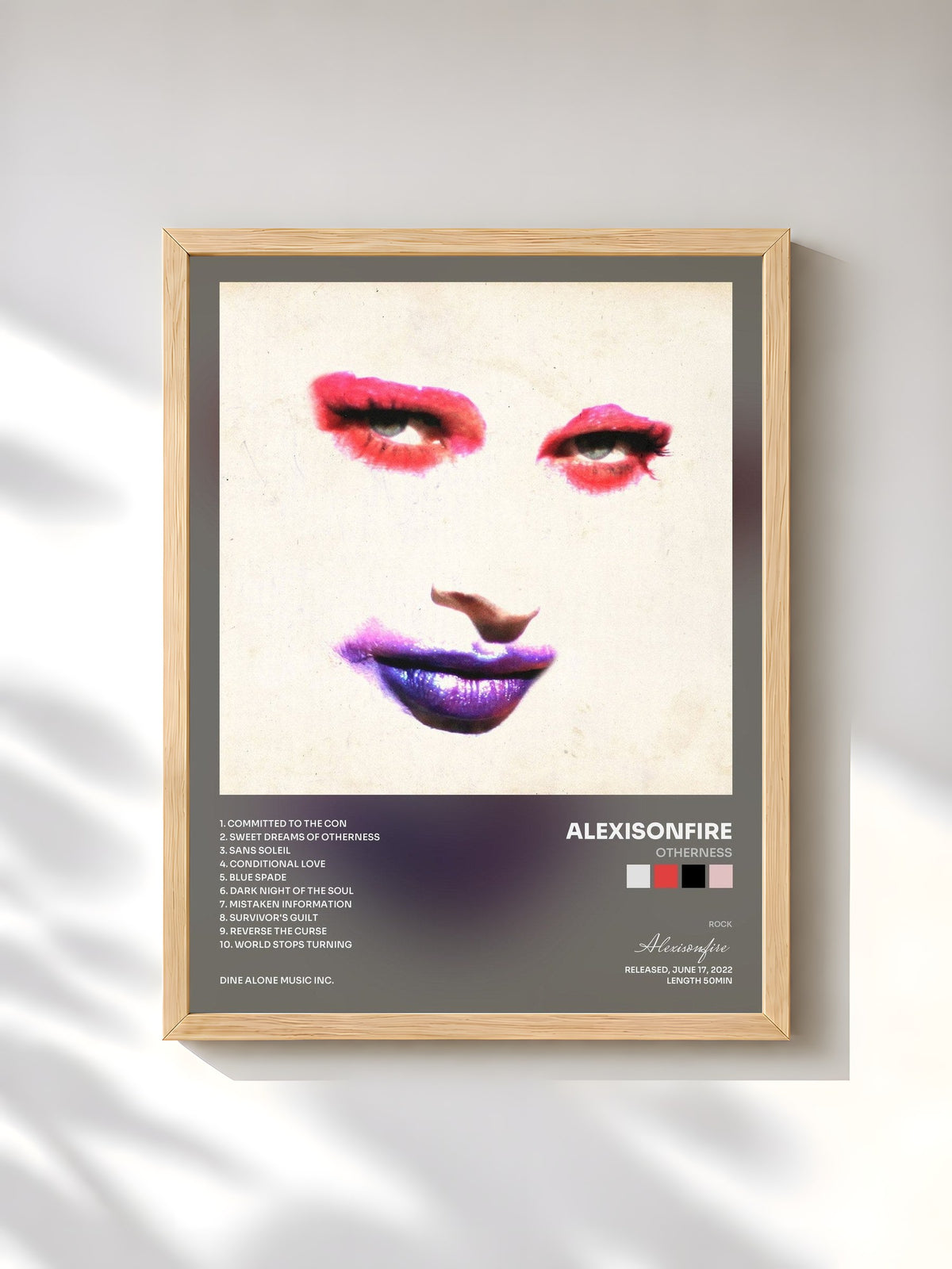 #bois Tableau de l'album Otherness de Alexisonfire, cadre en bois brut, imprimé et encadré en France