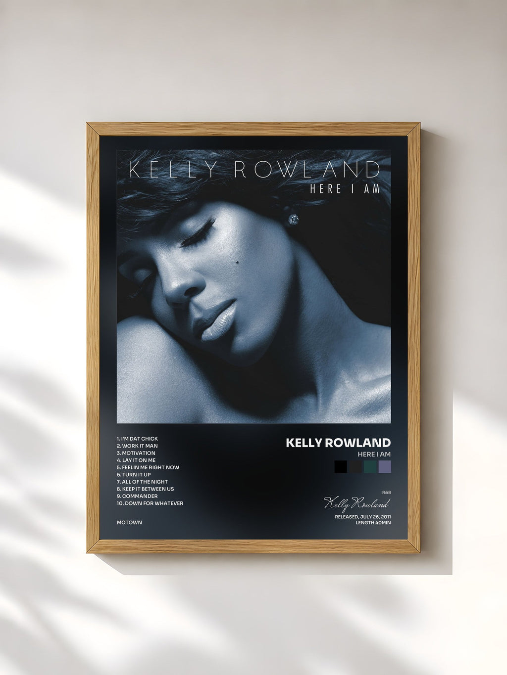 #bois Tableau de l'album Here I Am de Kelly Rowland, cadre en bois brut, imprimé et encadré en France