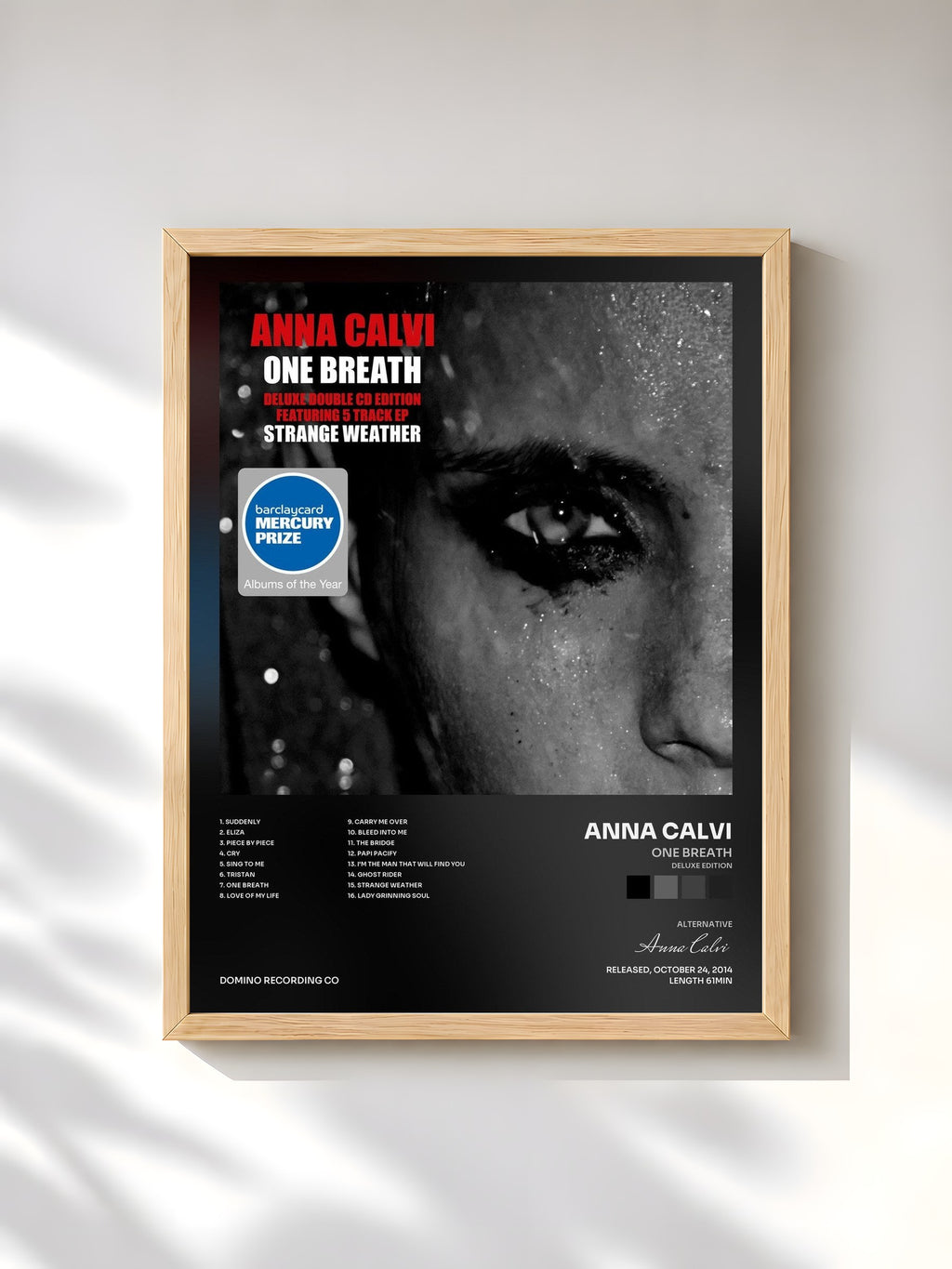 #bois Tableau de l'album One Breath (Deluxe Edition) de Anna Calvi, cadre en bois brut, imprimé et encadré en France