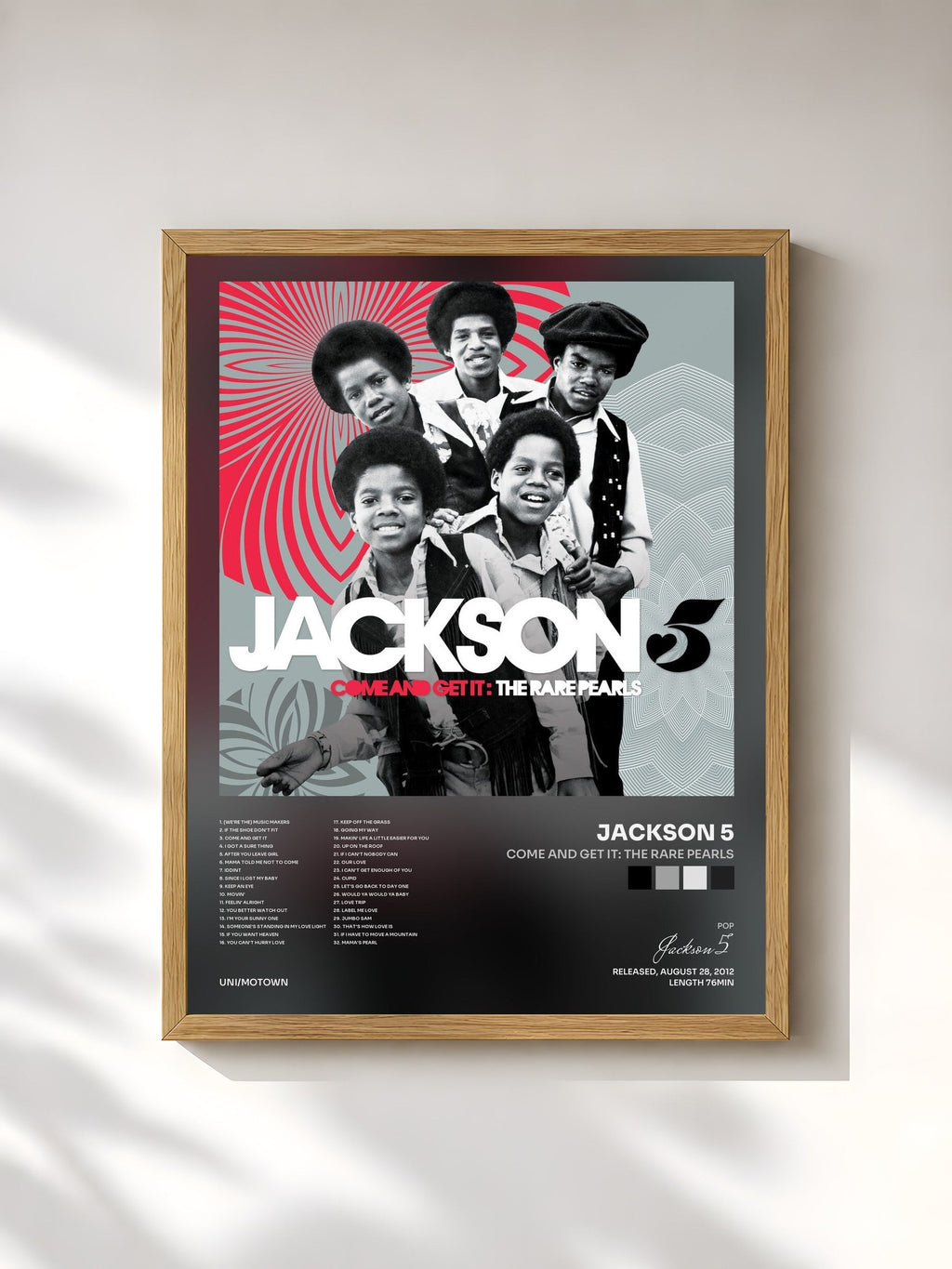 #bois Tableau de l'album Come And Get It: The Rare Pearls de Jackson 5, cadre en bois brut, imprimé et encadré en France